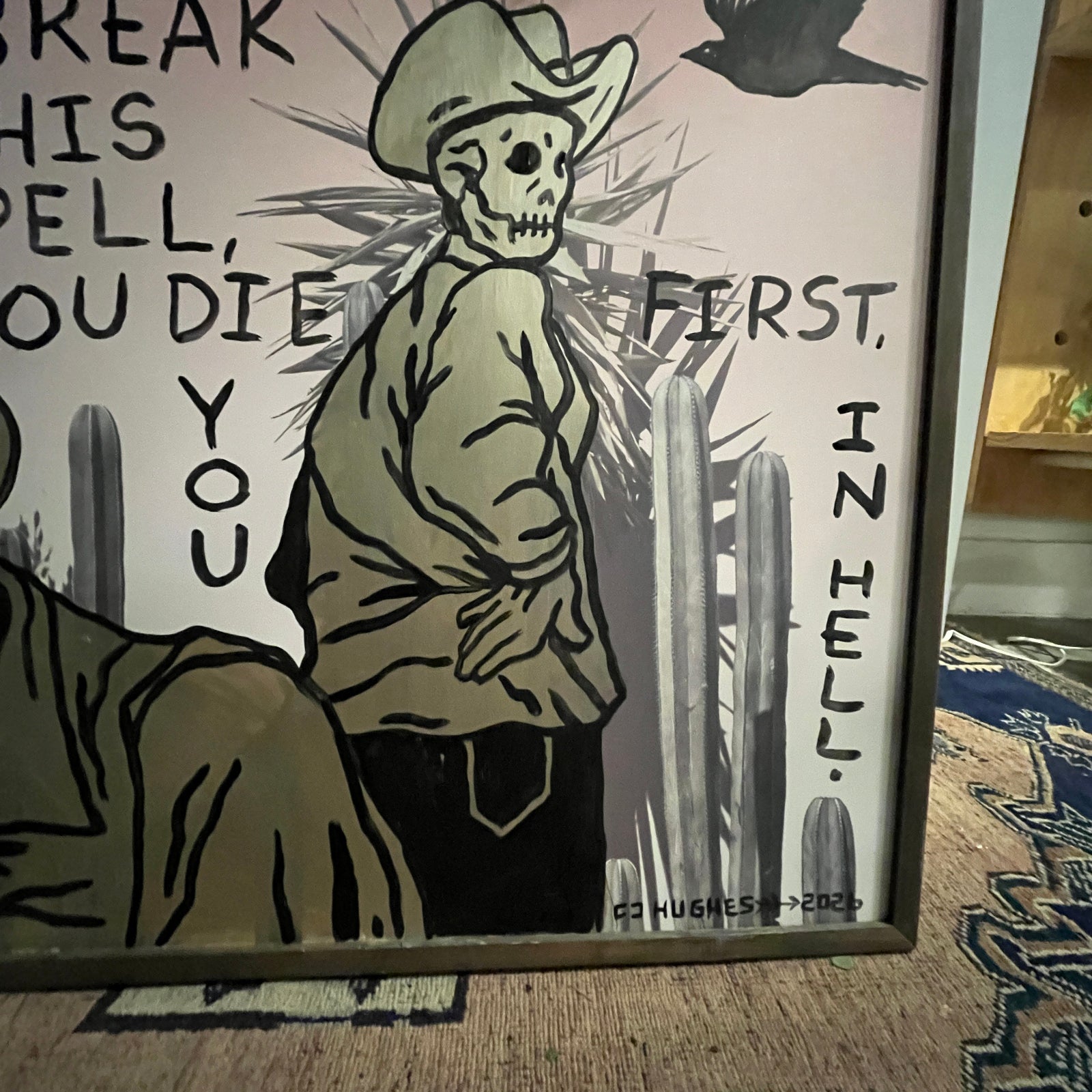 Western gothic artwork by cj hughes - not even death can break this spell..