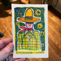 Watercolor painting of a cowboy by cj hughes