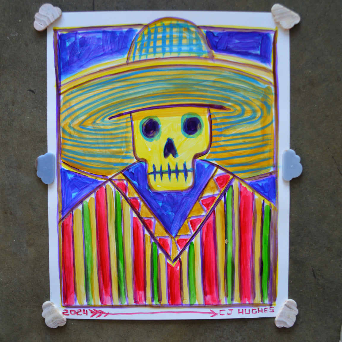 MI AMIGO MUERTO - Acrylic Painting by CJ Hughes