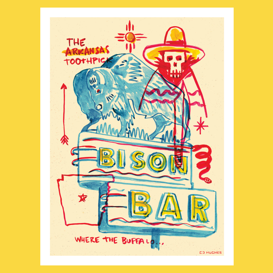 Bison Bar Art Print
