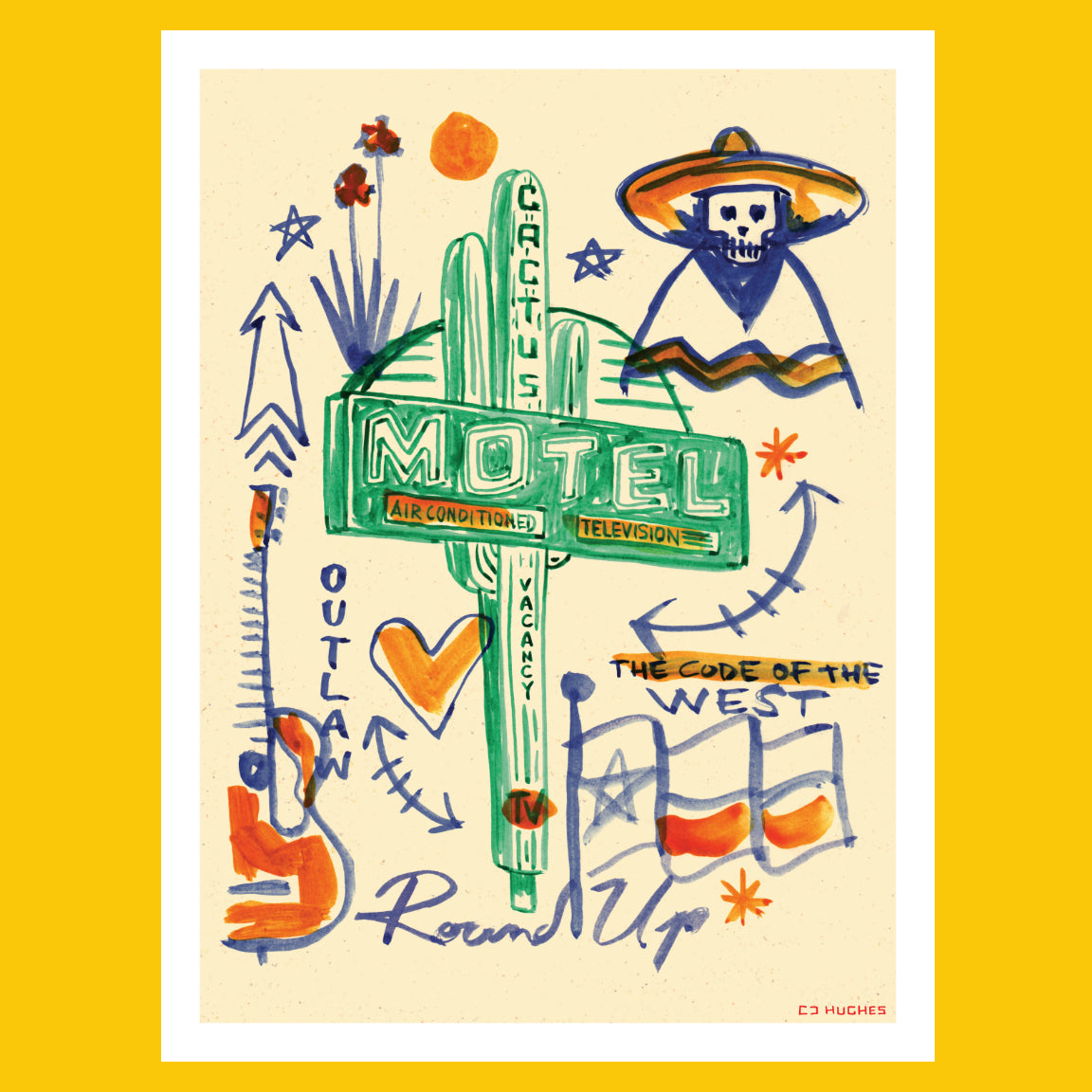 Cactus Motel Art Print