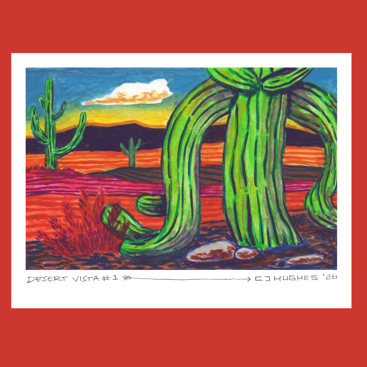 Desert Vista Watercolor art by CJ Hughes