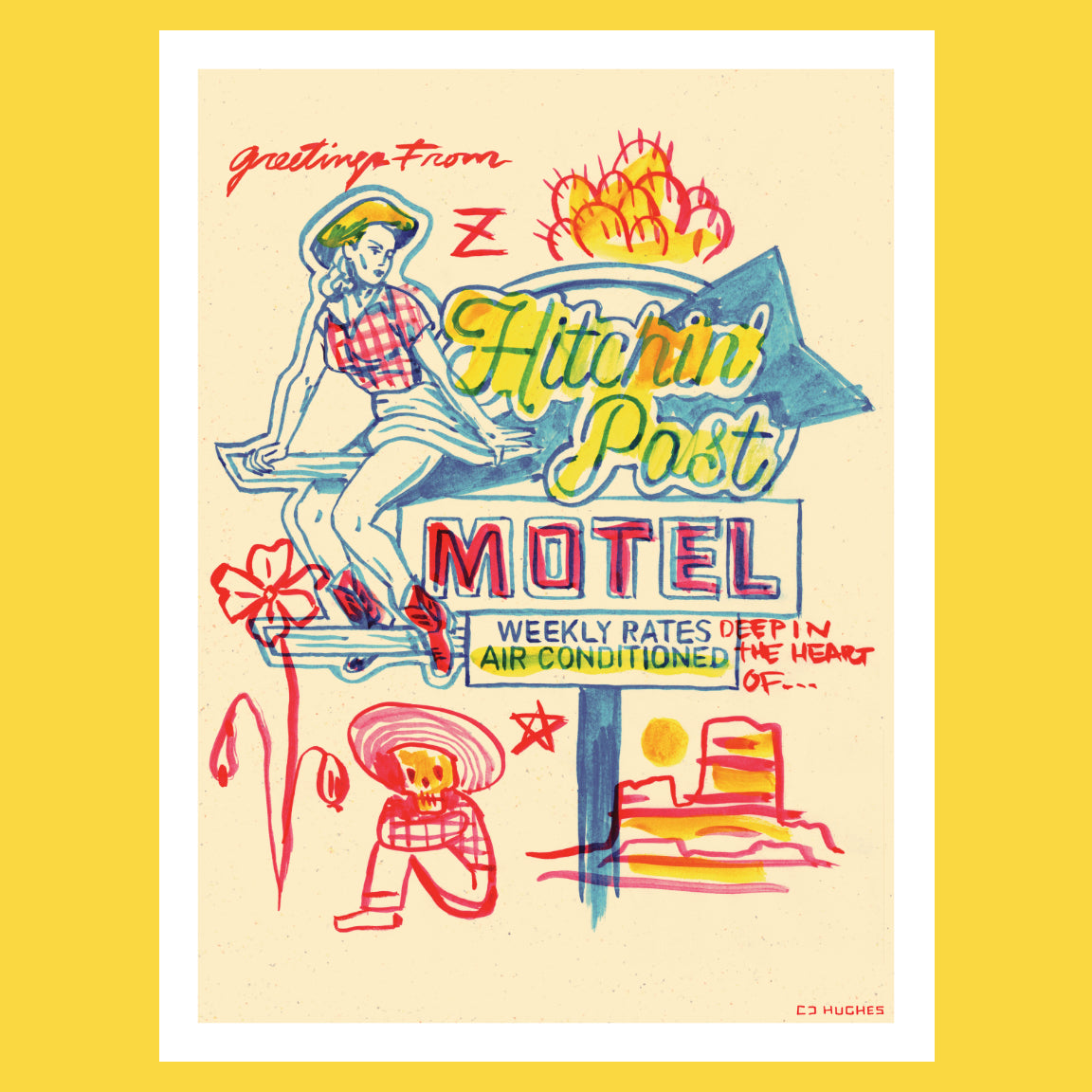 Western Route 66 Inspired Neon Art by CJ Hughes