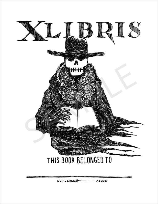 Cowboy themed bookplate by CJ Hughes