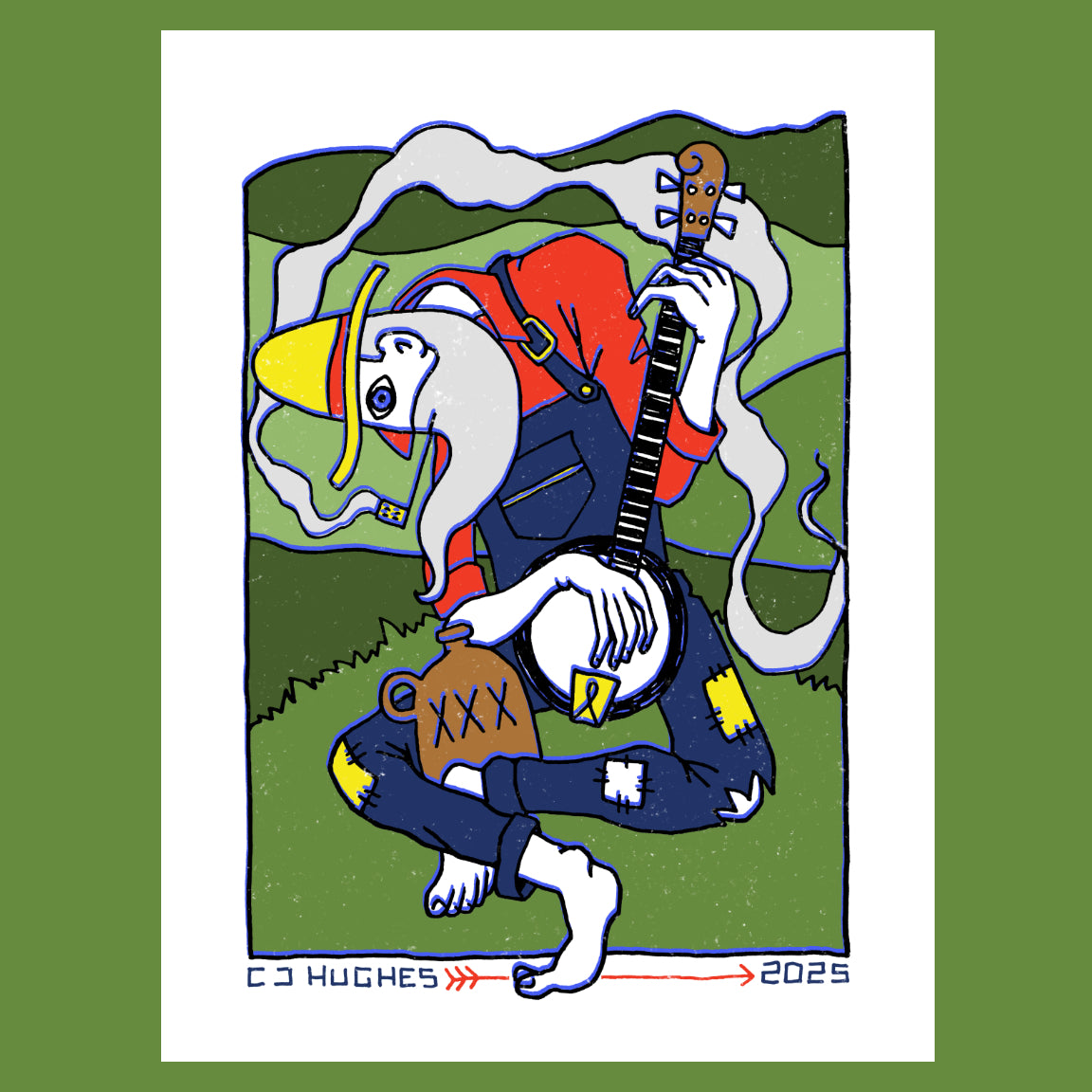 The Old Banjoist - After Picasso's "The Old Guitarist" Art Print